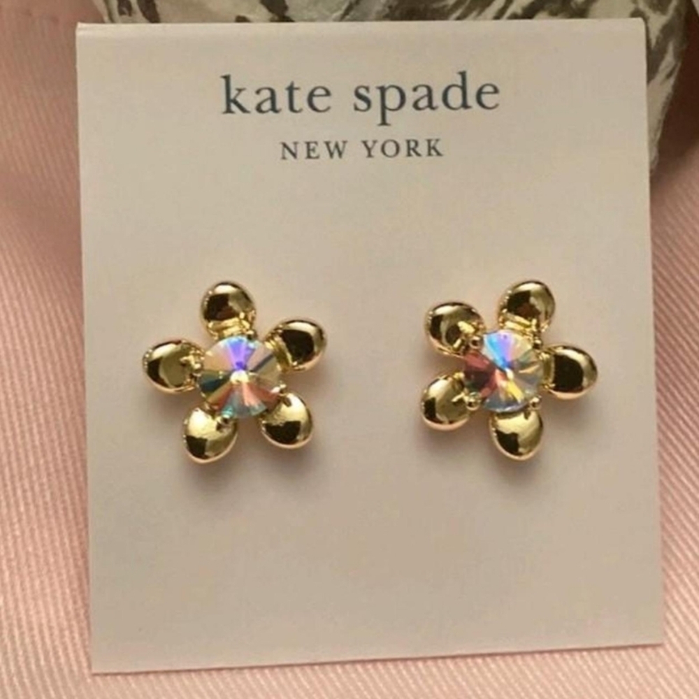 Kate Spade Gold and Iridescent Flower Studs